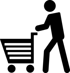Man Walking With Shopping Cart Digital Sketch Svg Design, Free Vectors File